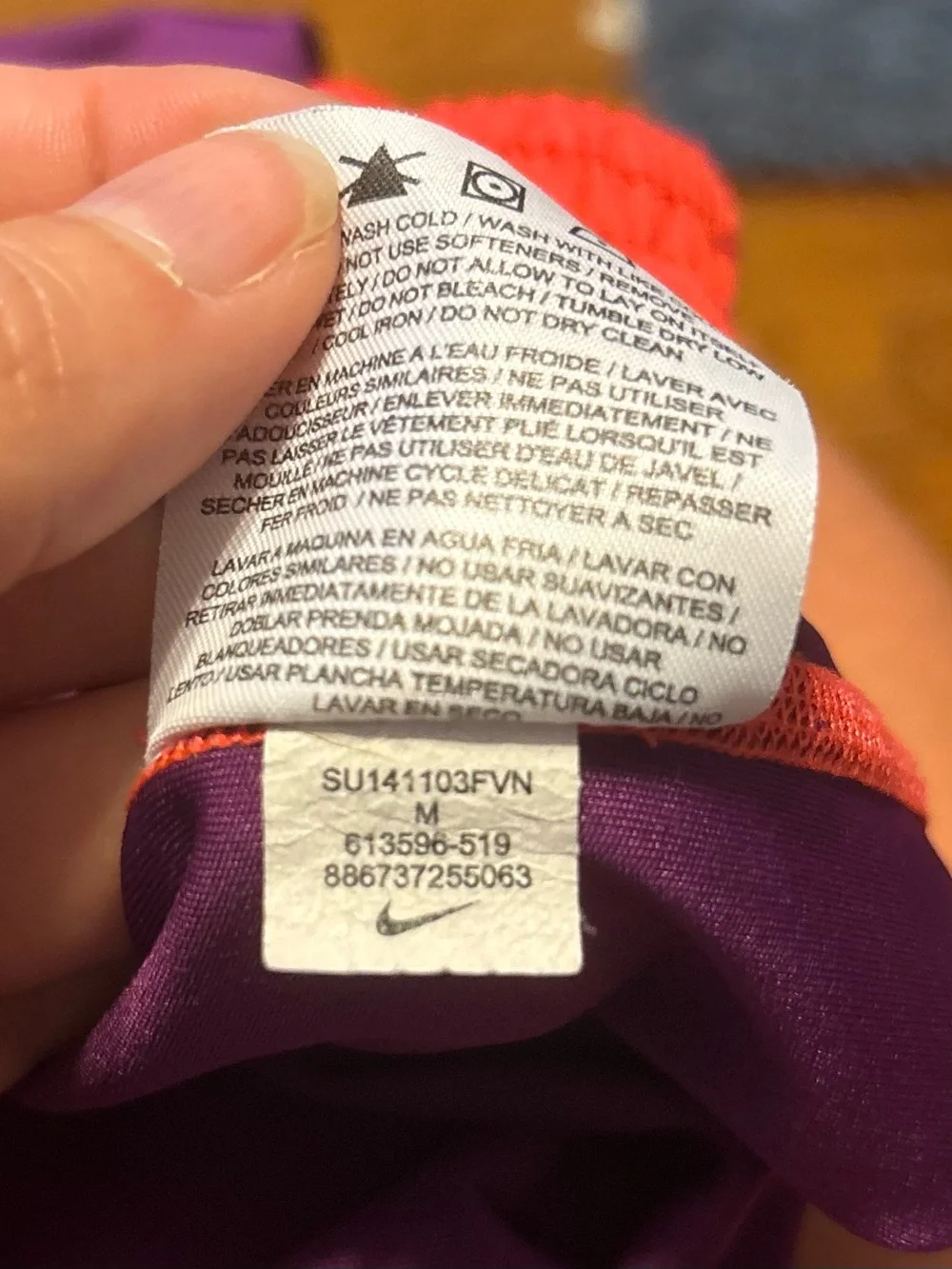 Nike Dri-FIT Women’s Purple/Orange Pull-On Athletic Shorts Elastic Waist M